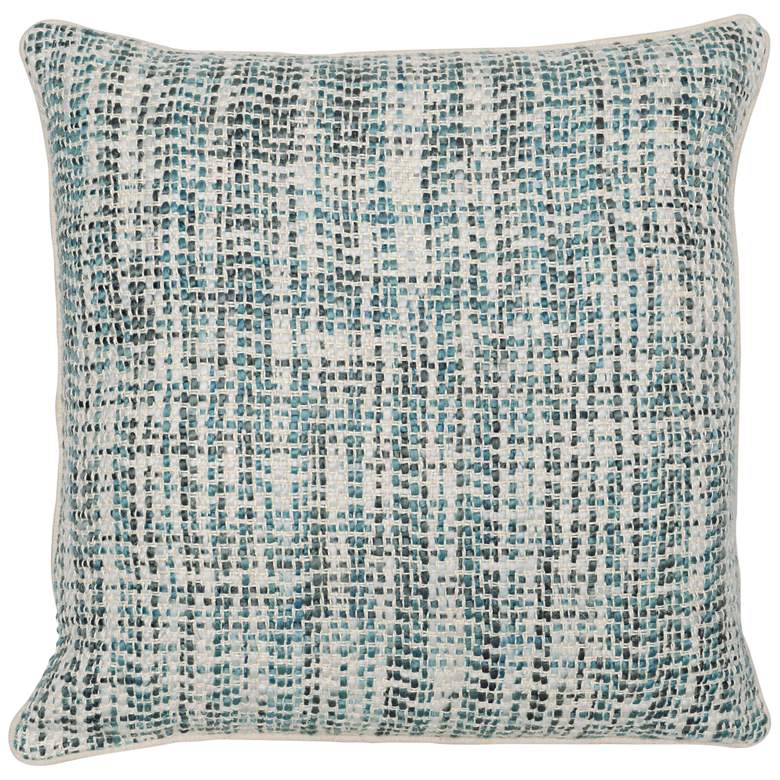 Image 1 Elliot Green and Ivory Basketweave 22 inch Square Throw Pillow