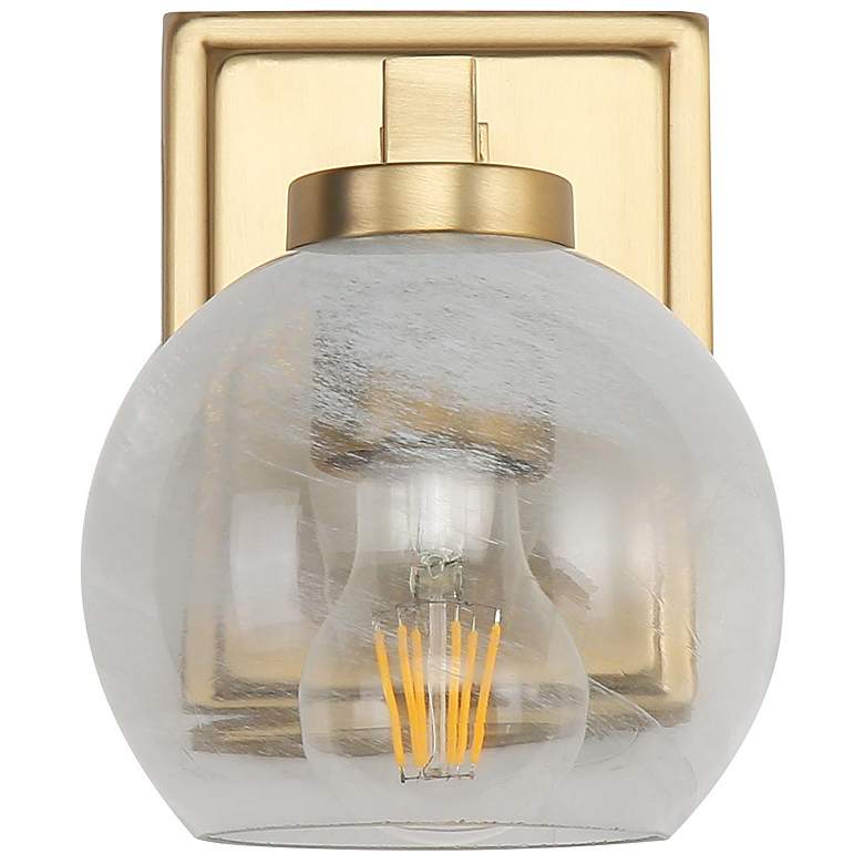 Image 1 Elliott 1-Light Vanity Light in Brushed Champ Bronze with Alabaster Shade