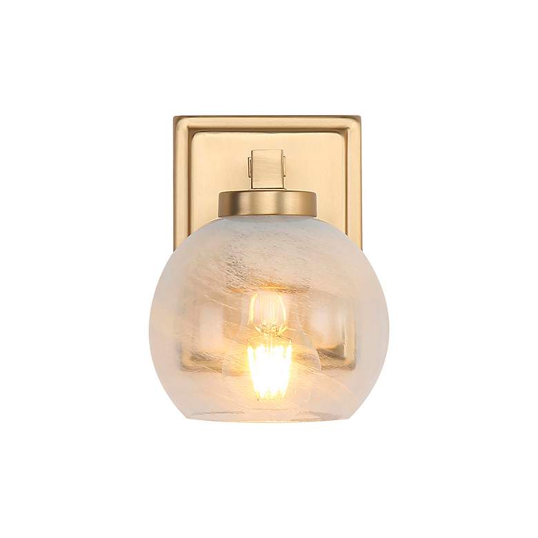 Image 2 Elliott 1-Light Vanity Light in Brushed Champ Bronze with Alabaster Shade more views