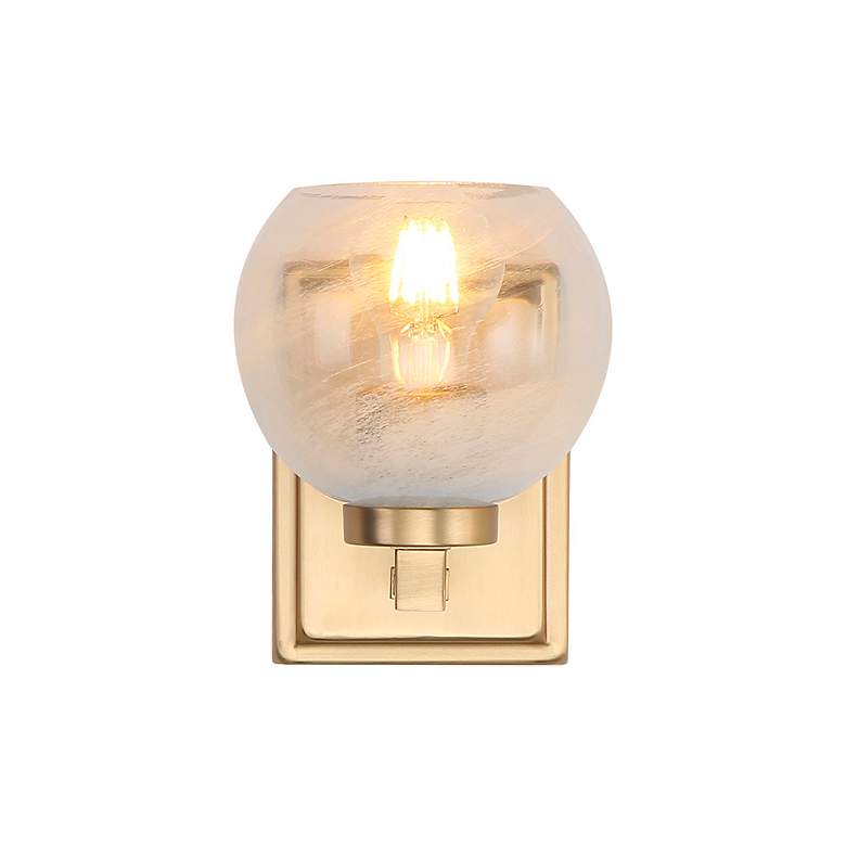 Image 3 Elliott 1-Light Vanity Light in Brushed Champ Bronze with Alabaster Shade more views