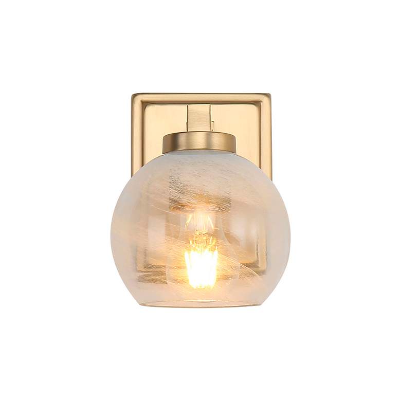 Image 4 Elliott 1-Light Vanity Light in Brushed Champ Bronze with Alabaster Shade more views