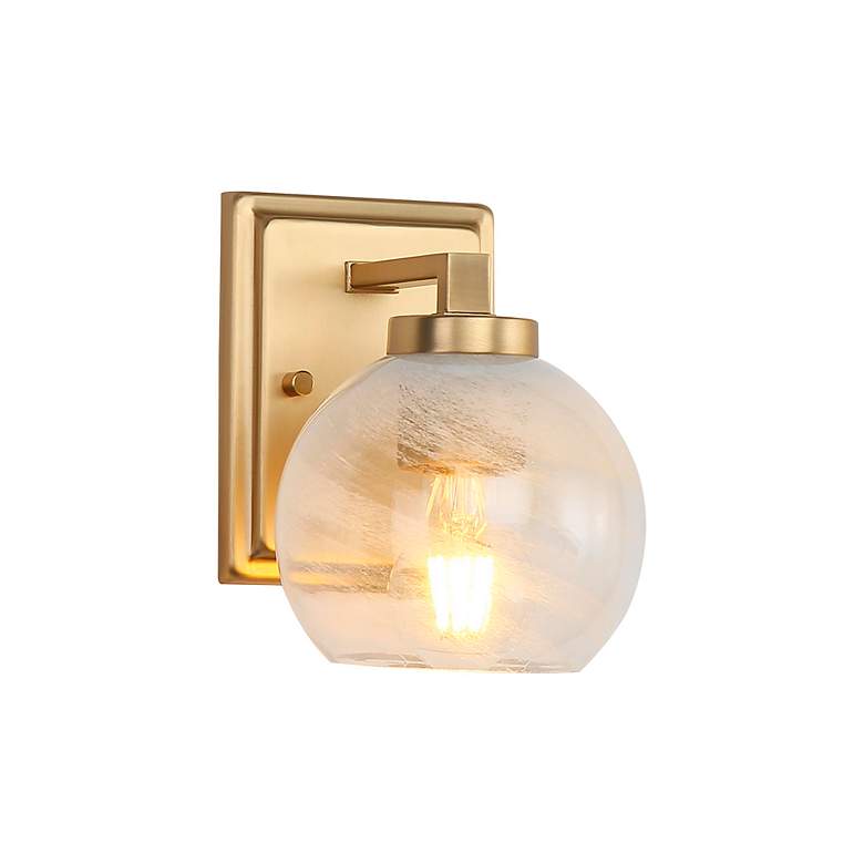 Image 5 Elliott 1-Light Vanity Light in Brushed Champ Bronze with Alabaster Shade more views