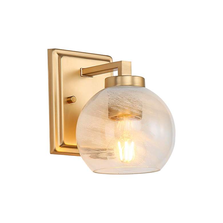 Image 6 Elliott 1-Light Vanity Light in Brushed Champ Bronze with Alabaster Shade more views