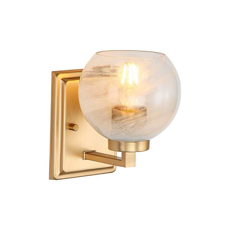 Image 7 Elliott 1-Light Vanity Light in Brushed Champ Bronze with Alabaster Shade more views