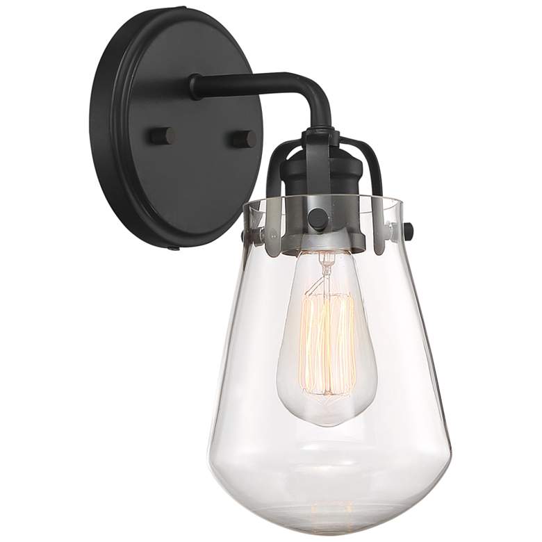 Image 1 Elliott 11" High Matte Black Wall Sconce