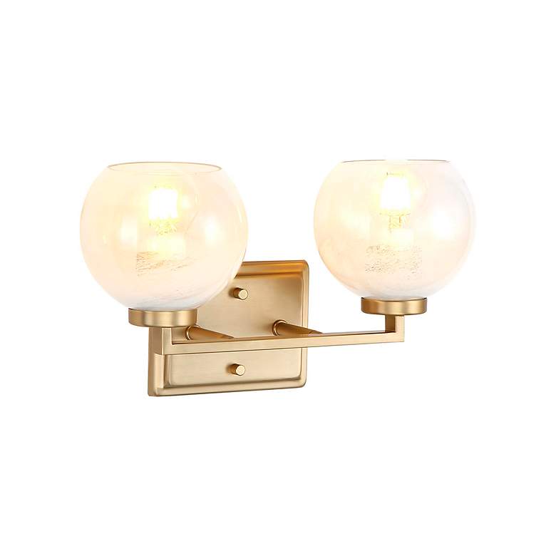 Image 3 Elliott 2-Light Vanity Light in Brushed Champ Bronze with Alabaster Shade more views