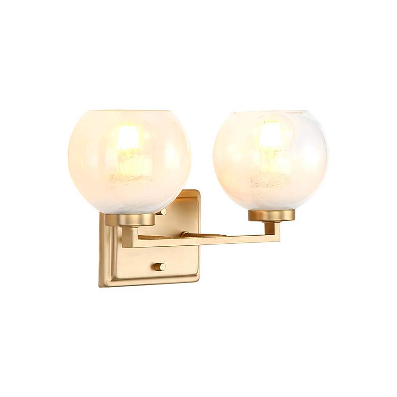Image 7 Elliott 2-Light Vanity Light in Brushed Champ Bronze with Alabaster Shade more views