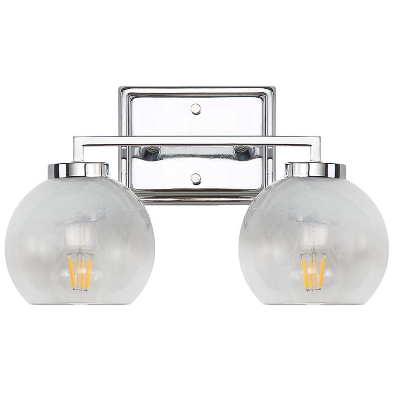 Image 1 Elliott 2-Light Vanity Light in Chrome with Alabaster Shade