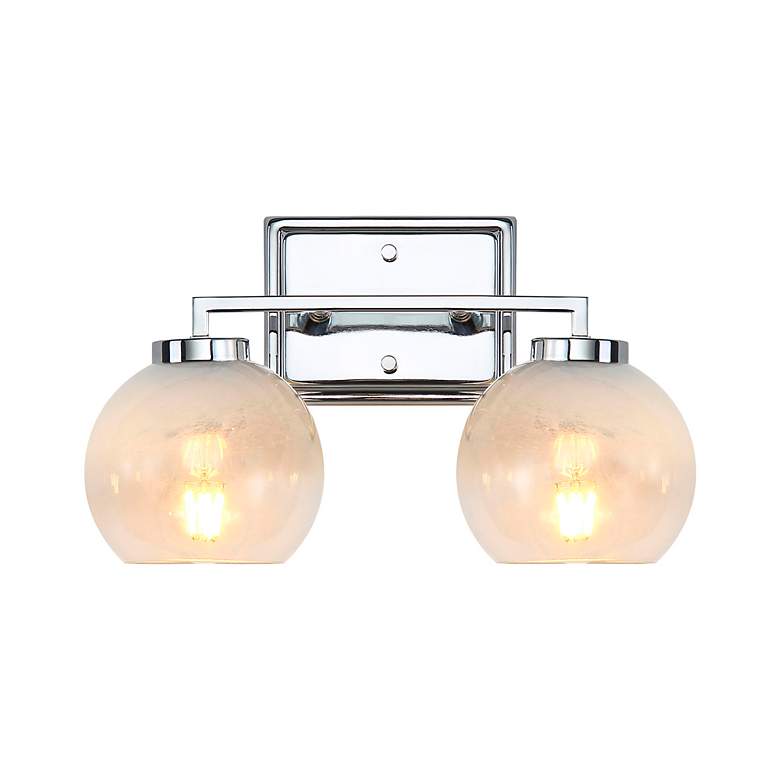 Image 2 Elliott 2-Light Vanity Light in Chrome with Alabaster Shade more views