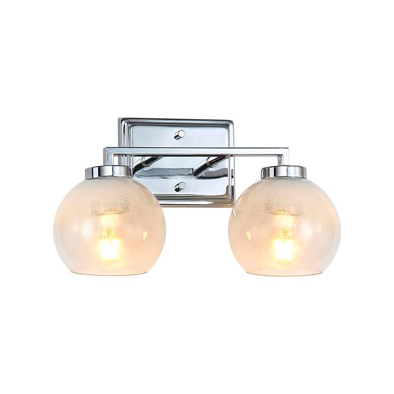 Image 5 Elliott 2-Light Vanity Light in Chrome with Alabaster Shade more views
