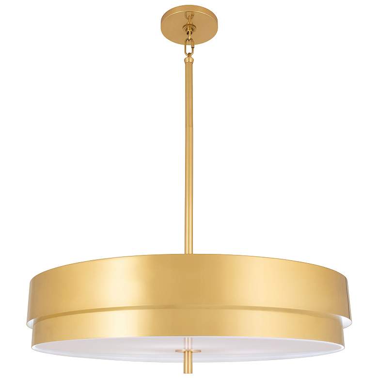 Image 1 Elliott 23" Wide Modern Brass And White Pendant