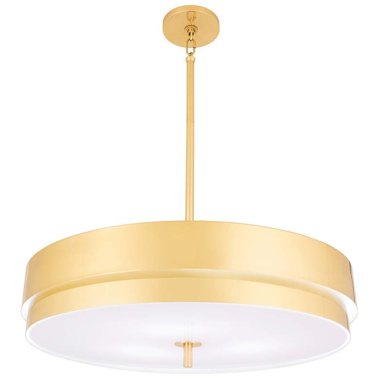 Image 2 Elliott 23" Wide Modern Brass And White Pendant more views