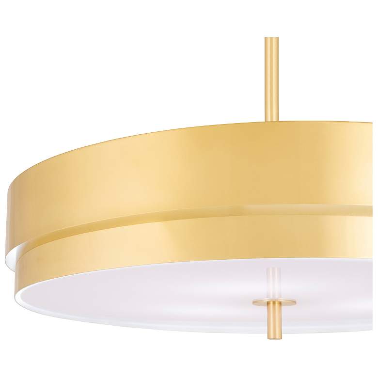 Image 4 Elliott 23" Wide Modern Brass And White Pendant more views