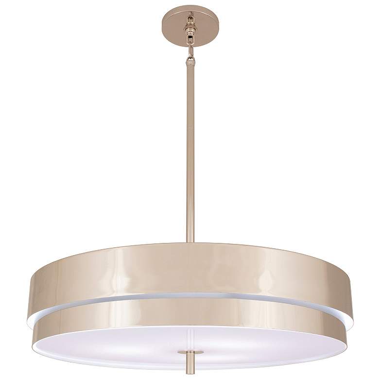 Image 2 Elliott 23" Wide Polished Nickel And White Pendant more views