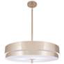 2_Elliott 23" Wide Polished Nickel And White Pendant more views