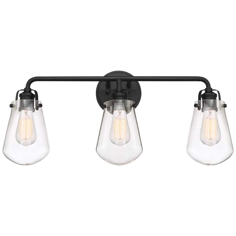 Image 2 Elliott 24" Wide Matte Black 3-Light Bath Light