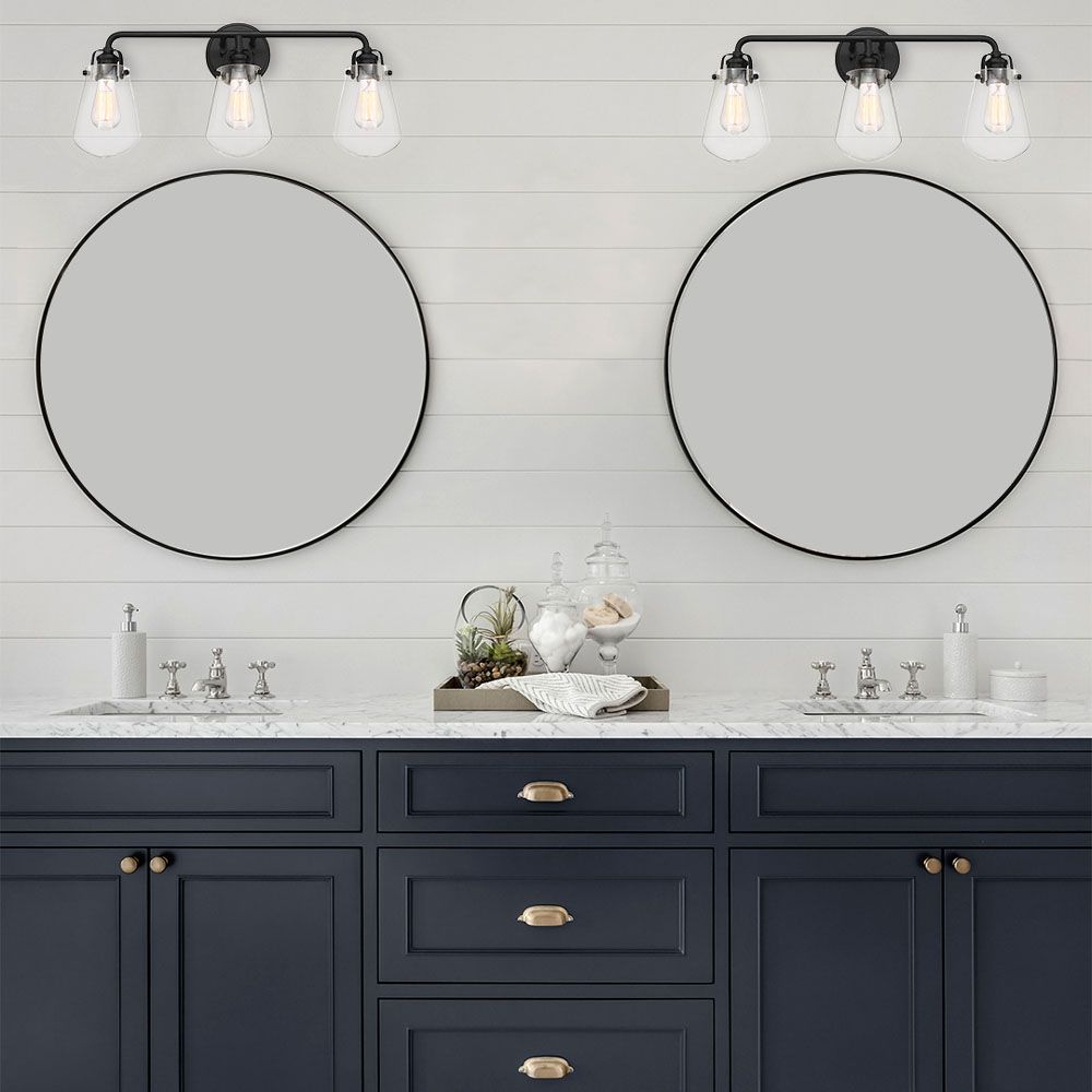 Image 6 Elliott 24" Wide Matte Black 3-Light Bath Light more views