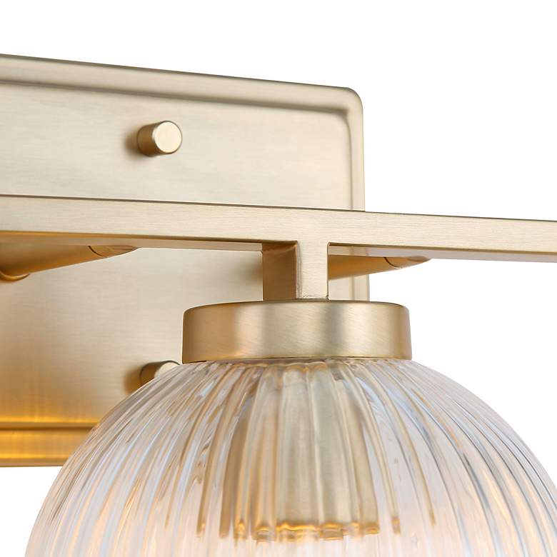 Image 2 Elliott 3-Light Vanity Light in Brushed Cham Bronze with Ribbed Clear Shade more views
