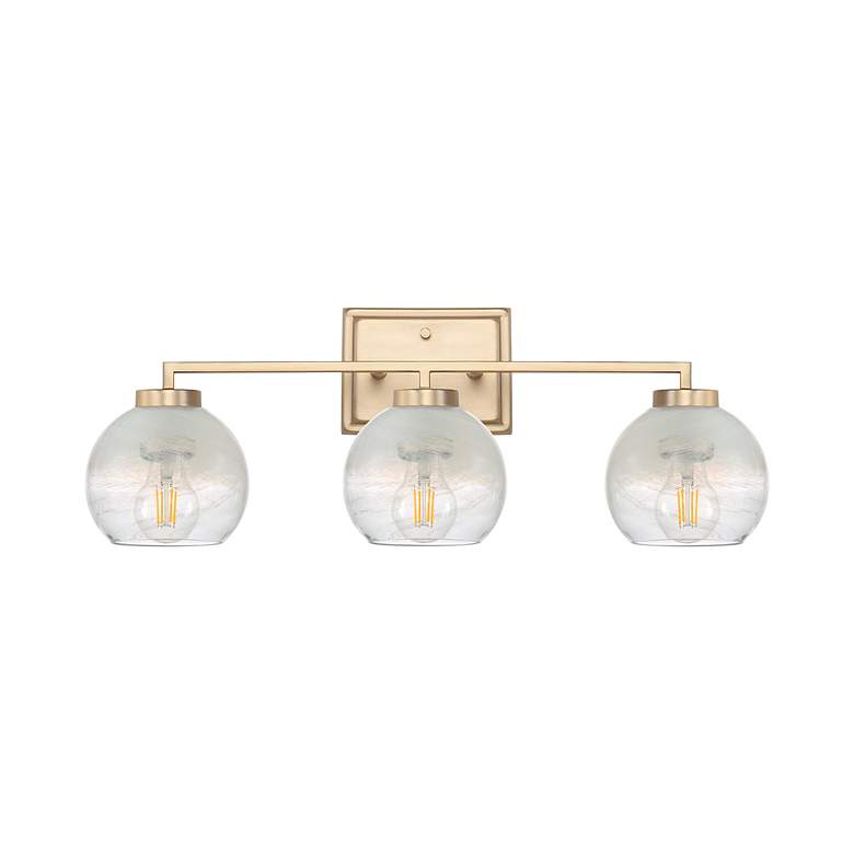 Image 2 Elliott 3-Light Vanity Light in Brushed Champ Bronze with Alabaster Shade more views