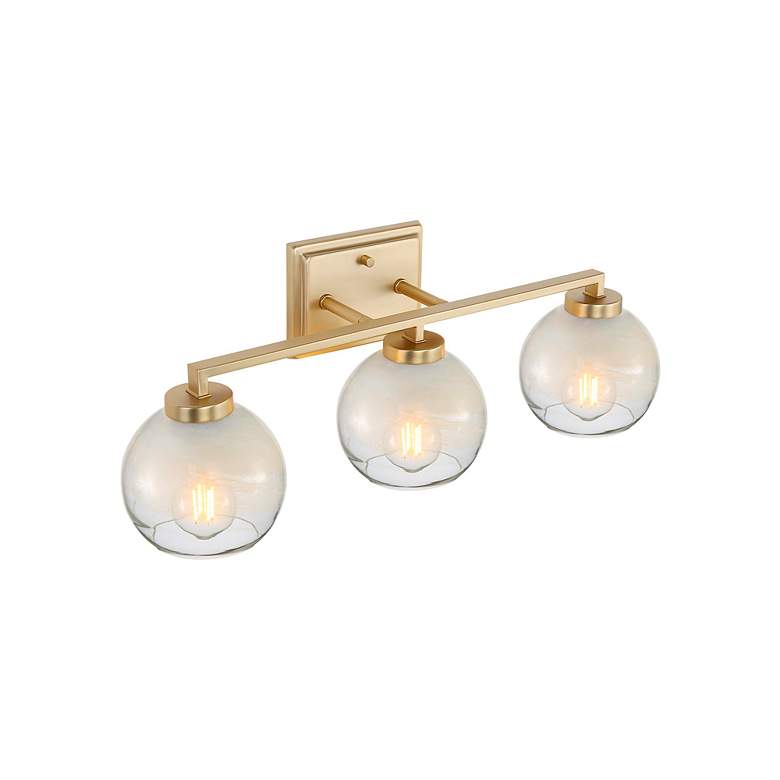Image 5 Elliott 3-Light Vanity Light in Brushed Champ Bronze with Alabaster Shade more views