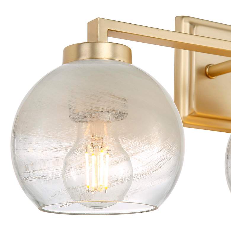 Image 7 Elliott 3-Light Vanity Light in Brushed Champ Bronze with Alabaster Shade more views