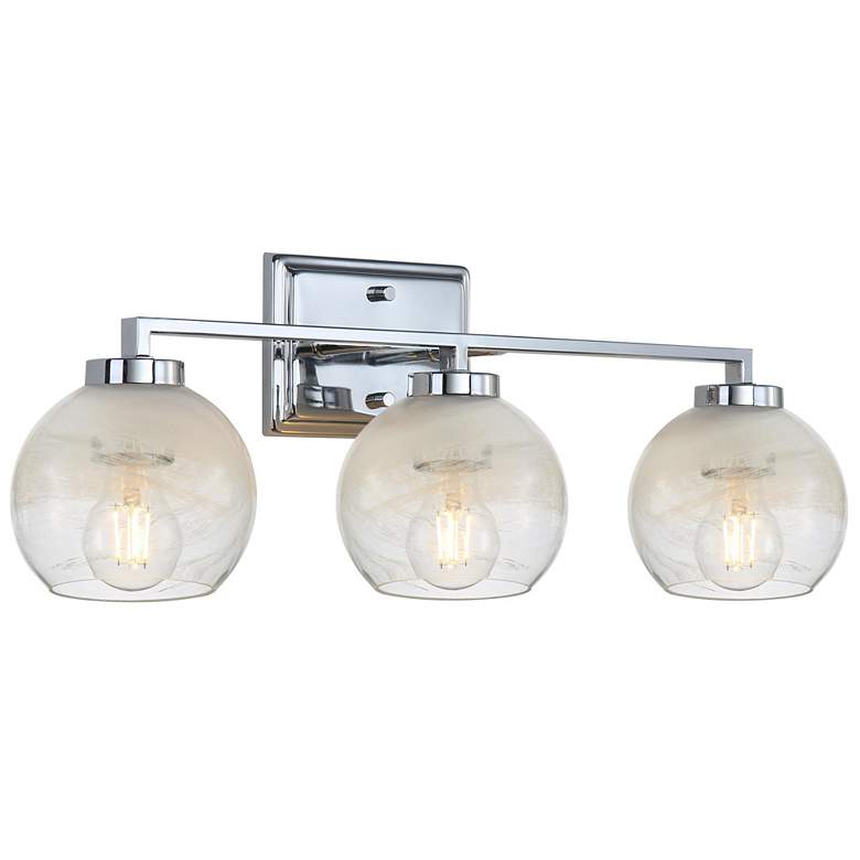 Image 1 Elliott 3-Light Vanity Light in Chrome with Alabaster Shade