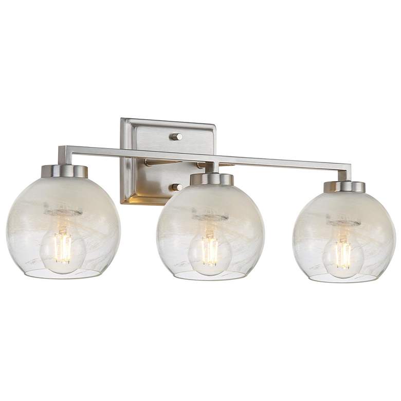 Image 1 Elliott 3-Light Vanity Light in Pewter with Alabaster Shade