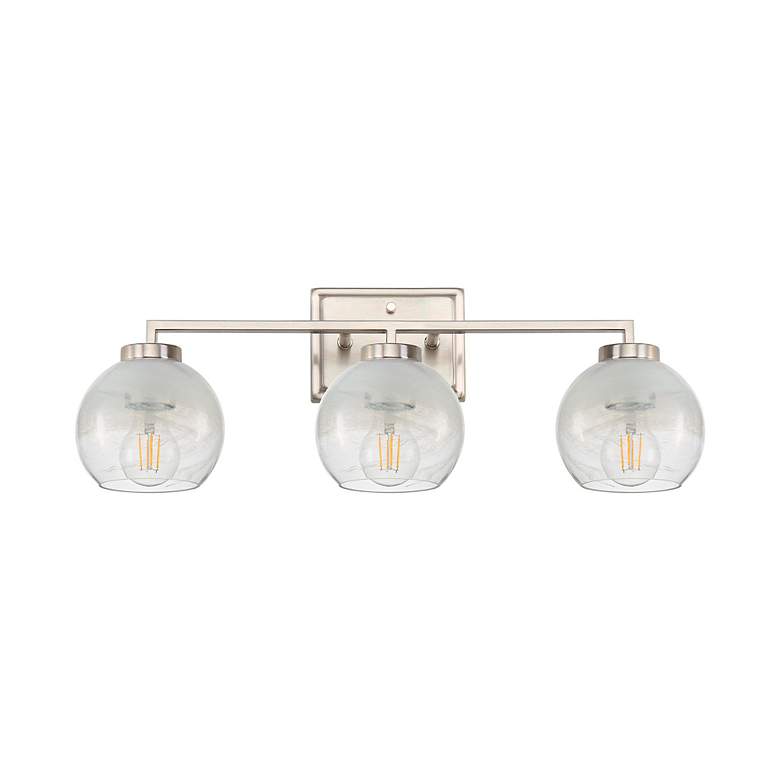 Image 4 Elliott 3-Light Vanity Light in Pewter with Alabaster Shade more views