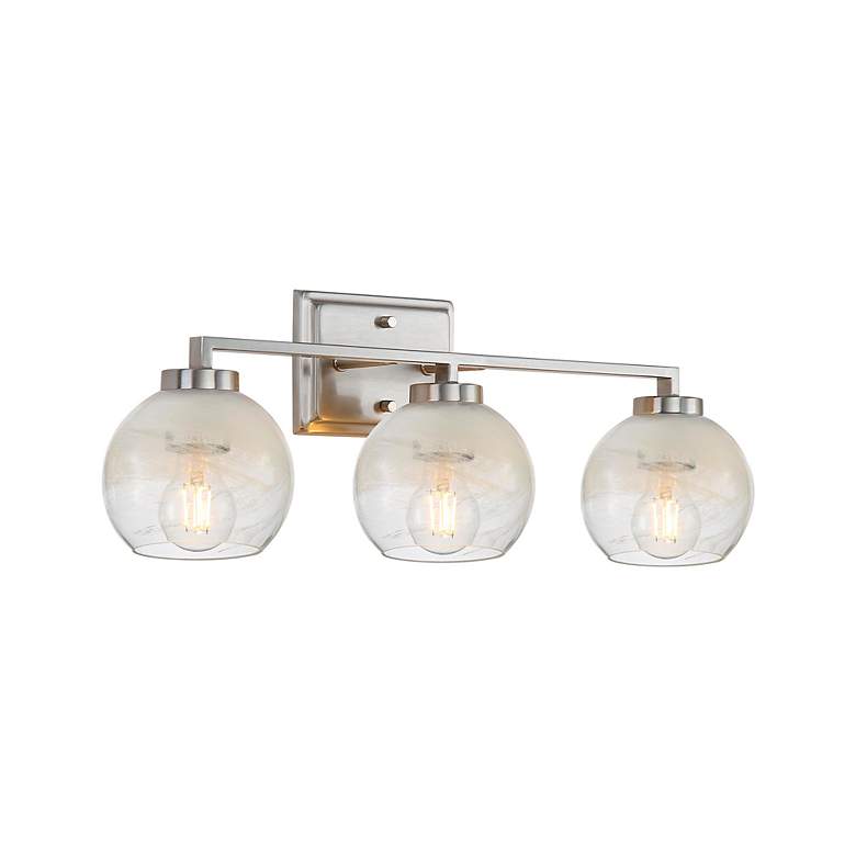 Image 6 Elliott 3-Light Vanity Light in Pewter with Alabaster Shade more views