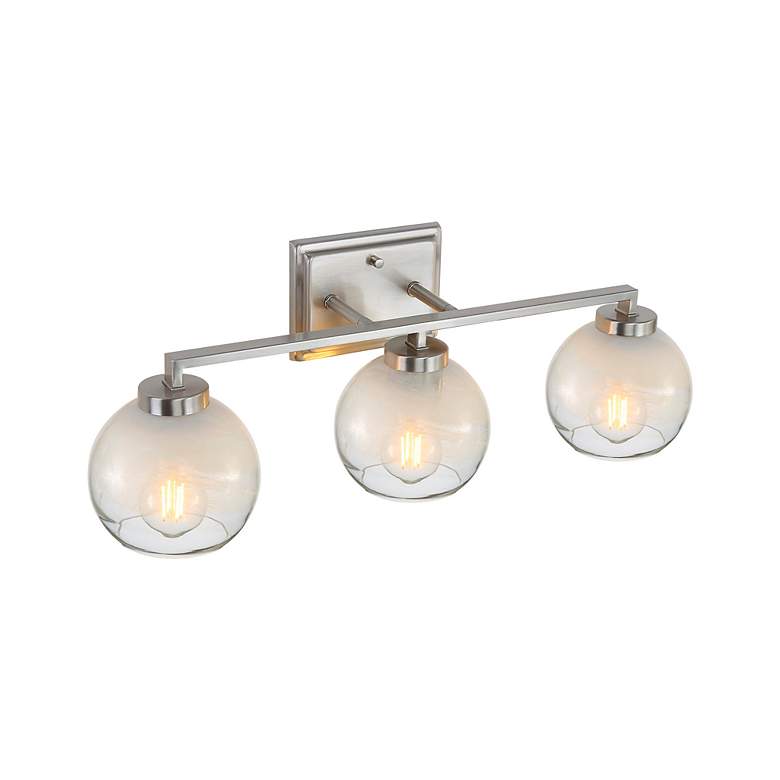 Image 7 Elliott 3-Light Vanity Light in Pewter with Alabaster Shade more views