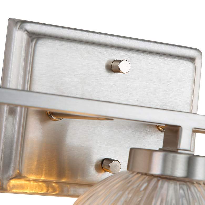 Image 4 Elliott 3-Light Vanity Light in Pewter with Ribbed Clear Shade more views