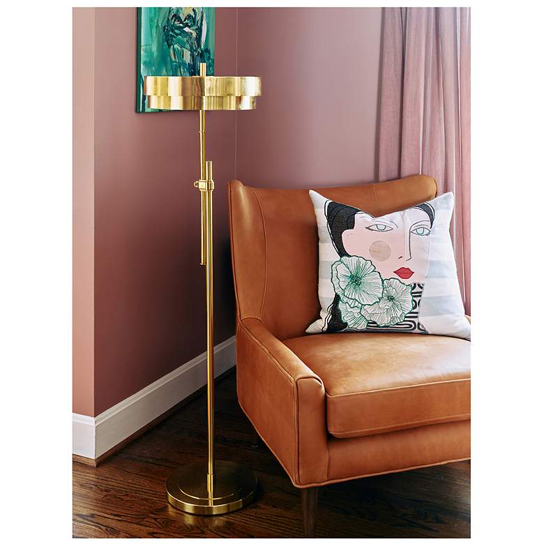 Image 4 Elliott 43.75" High Modern Brass Floor Lamp more views