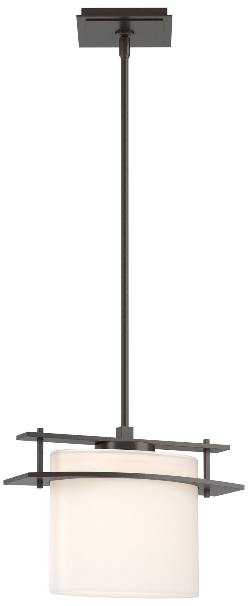 Ellipse 13" Wide Oil Rubbed Bronze Mini Pendant w/ Opal Glass