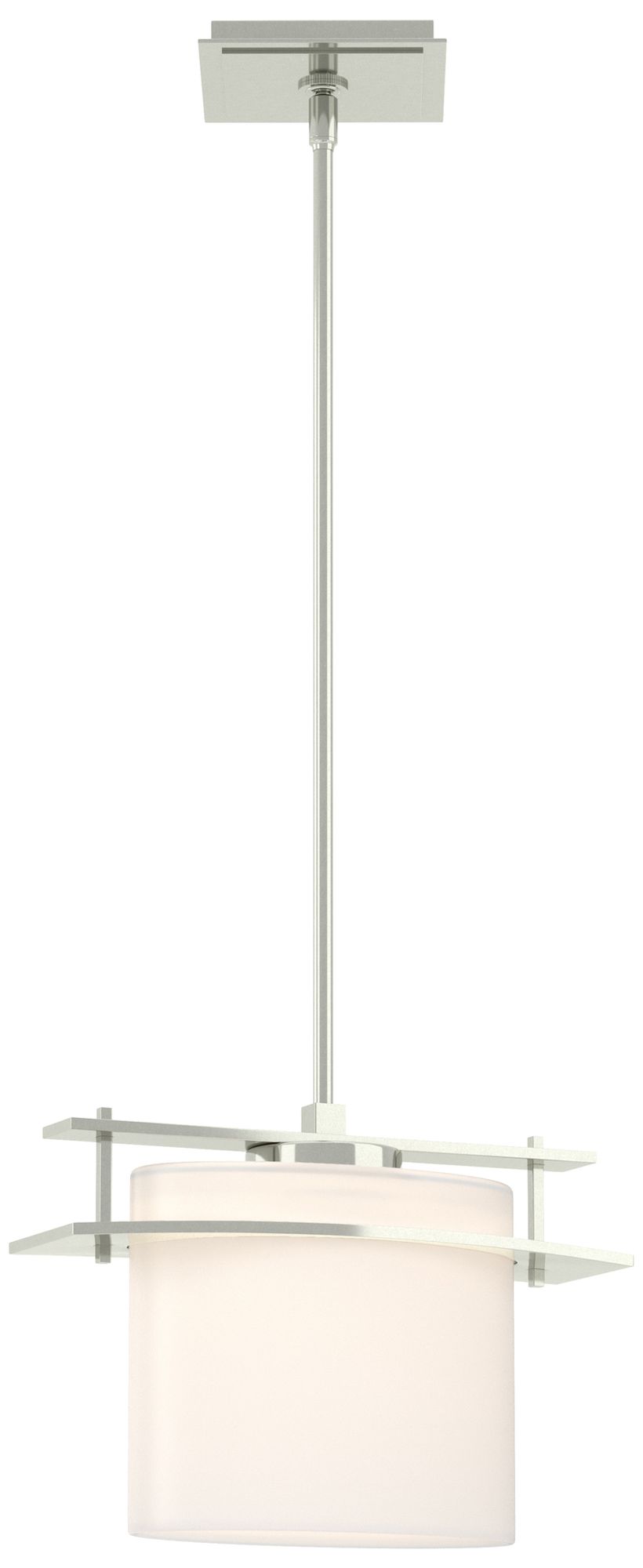 Ellipse 13" Wide Sterling Mini Pendant w/ Opal Glass
