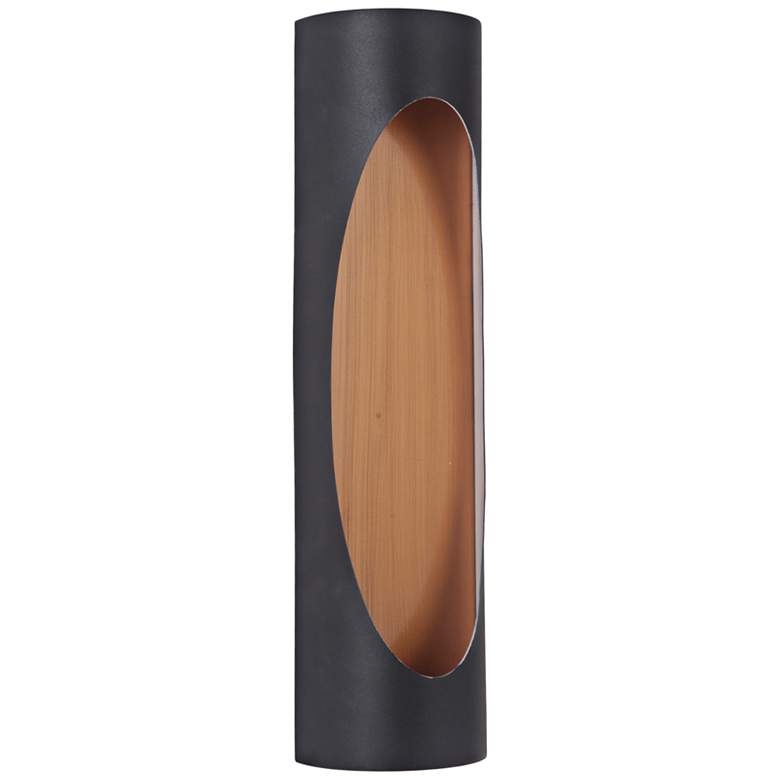 Image 1 Ellipse 18 inchH Black and Brass LED Pocket Outdoor Wall Light