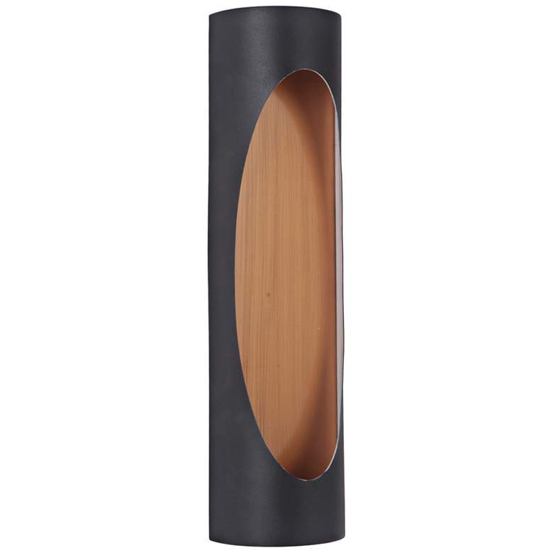 Image 1 Ellipse 18"H Black and Brass LED Pocket Outdoor Wall Light