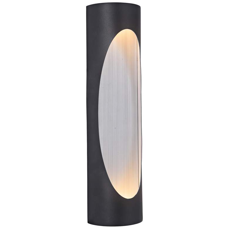 Image 1 Ellipse 18 inchH Black w/ Aluminum LED Pocket Outdoor Wall Light