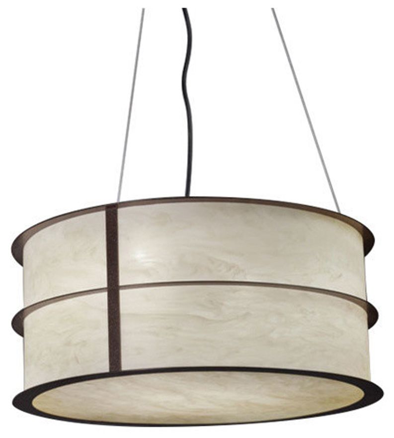 Ellipse 24" Wide Bronze Age|Caramel Onyx Pendant 0-10V LED