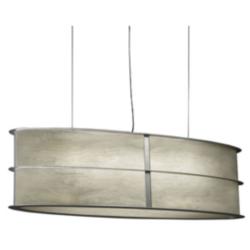 Ellipse 36&quot;W Smoked Silver Faux Alabaster Pendant 0-10V LED