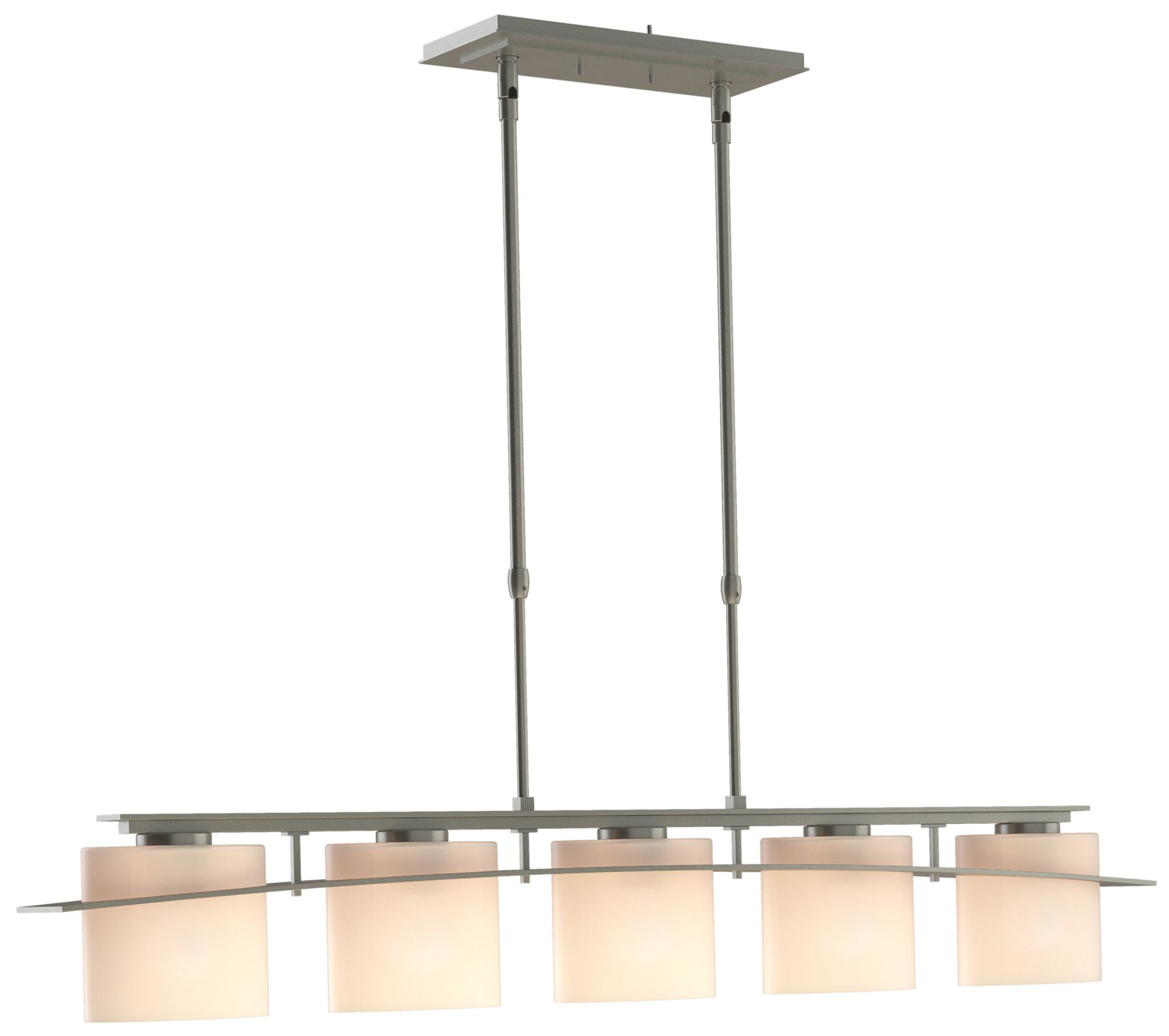 Ellipse 42" Wide Vintage Platinum 5-Light Linear Pendant - Made to Order