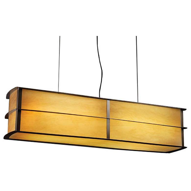 Image 1 Ellipse 47 inch Wide Bronze and Tea Stained Pendant LED Retrofit