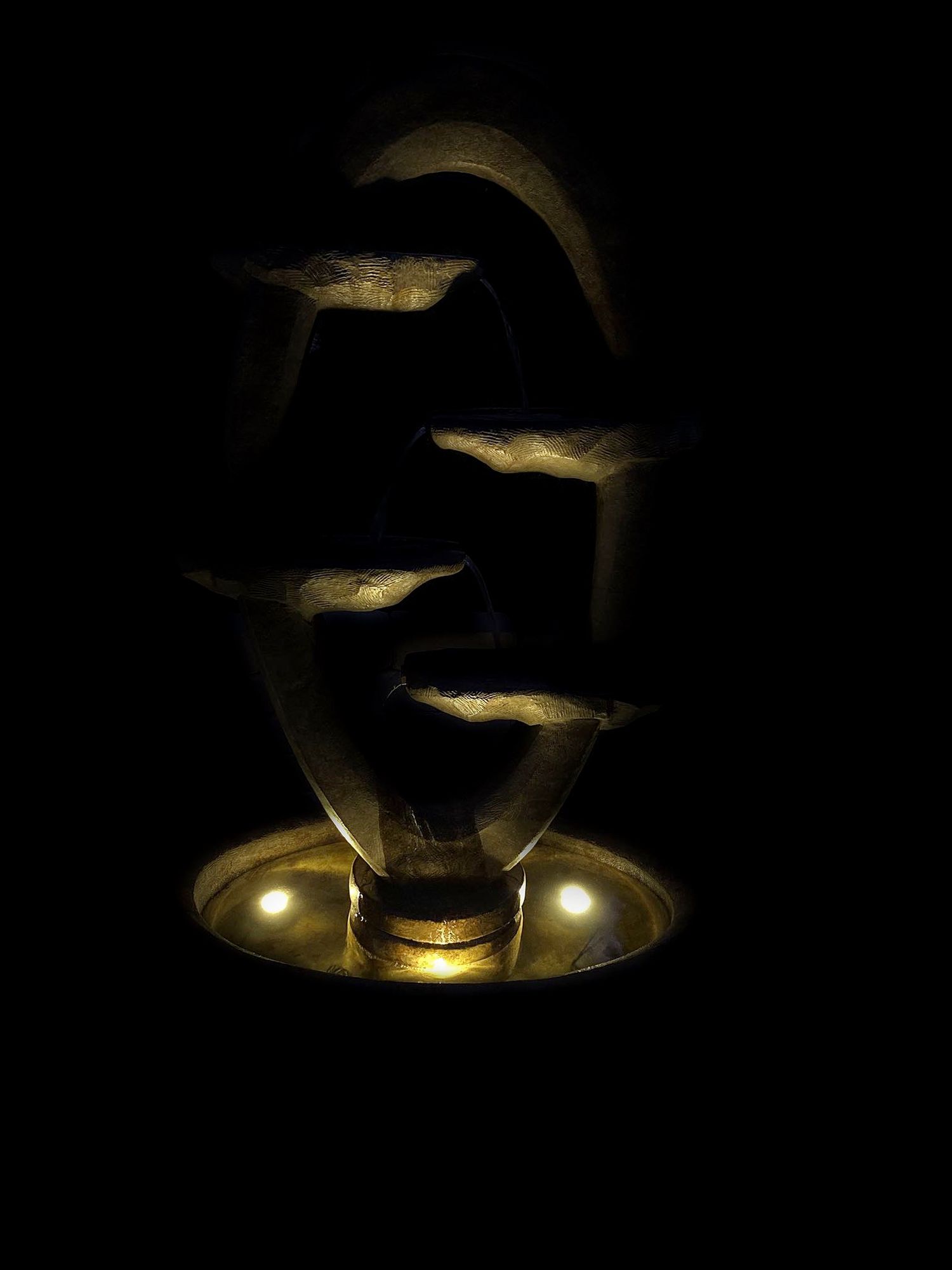 Image 4 Ellipse 59" High Relic Lava LED Outdoor Water Fountain - Made to Order more views