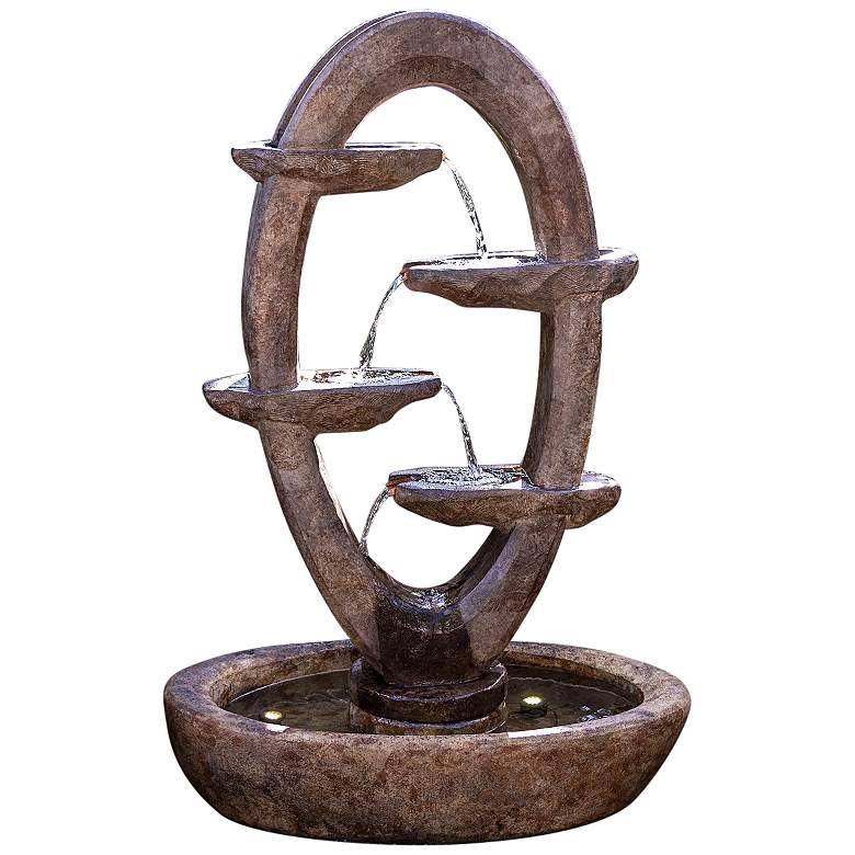 Image 2 Ellipse 59" High Relic Lava LED Outdoor Water Fountain
