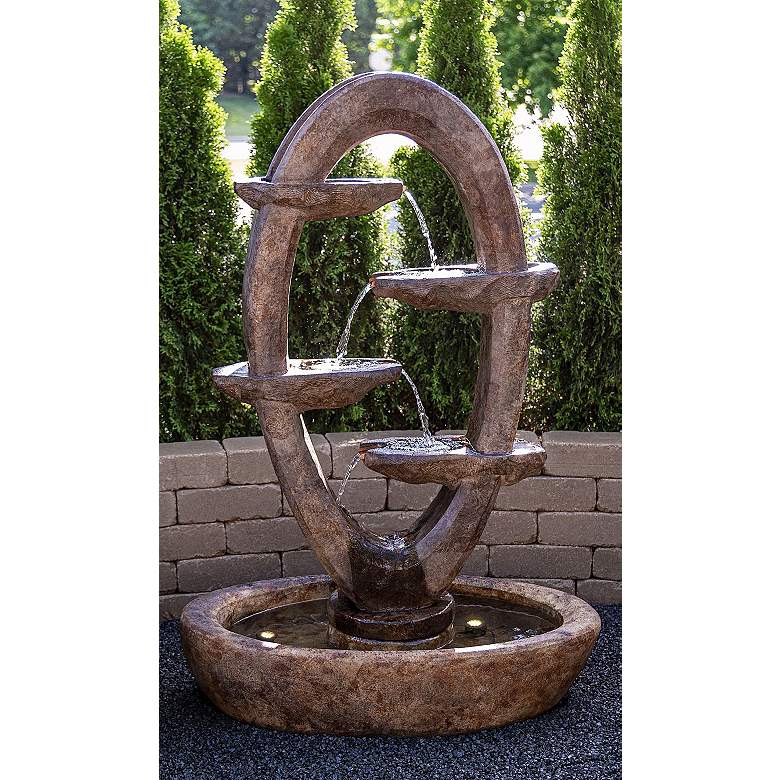 Image 1 Ellipse 59" High Relic Lava LED Outdoor Water Fountain