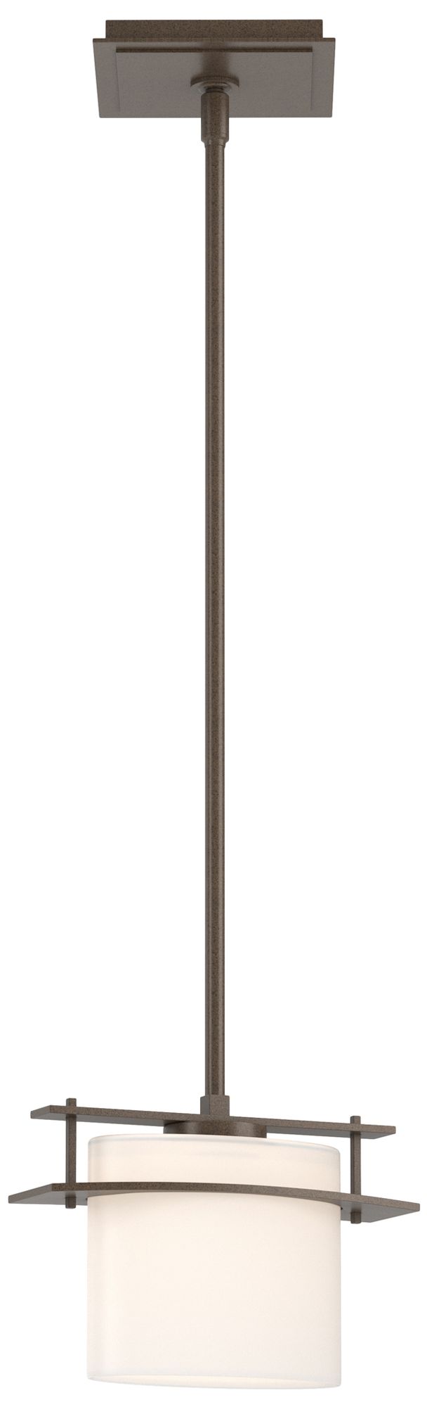 Ellipse 9" Wide Bronze Mini Pendant w/ Opal Glass