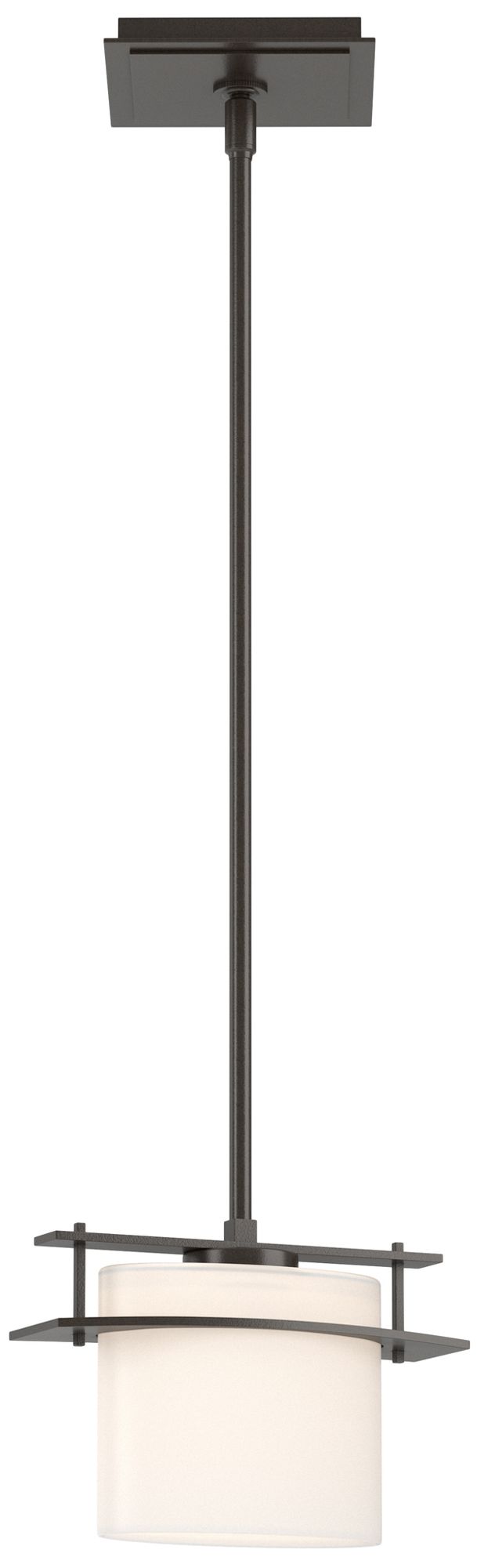 Ellipse 9" Wide Oil Rubbed Bronze Mini Pendant w/ Opal Glass