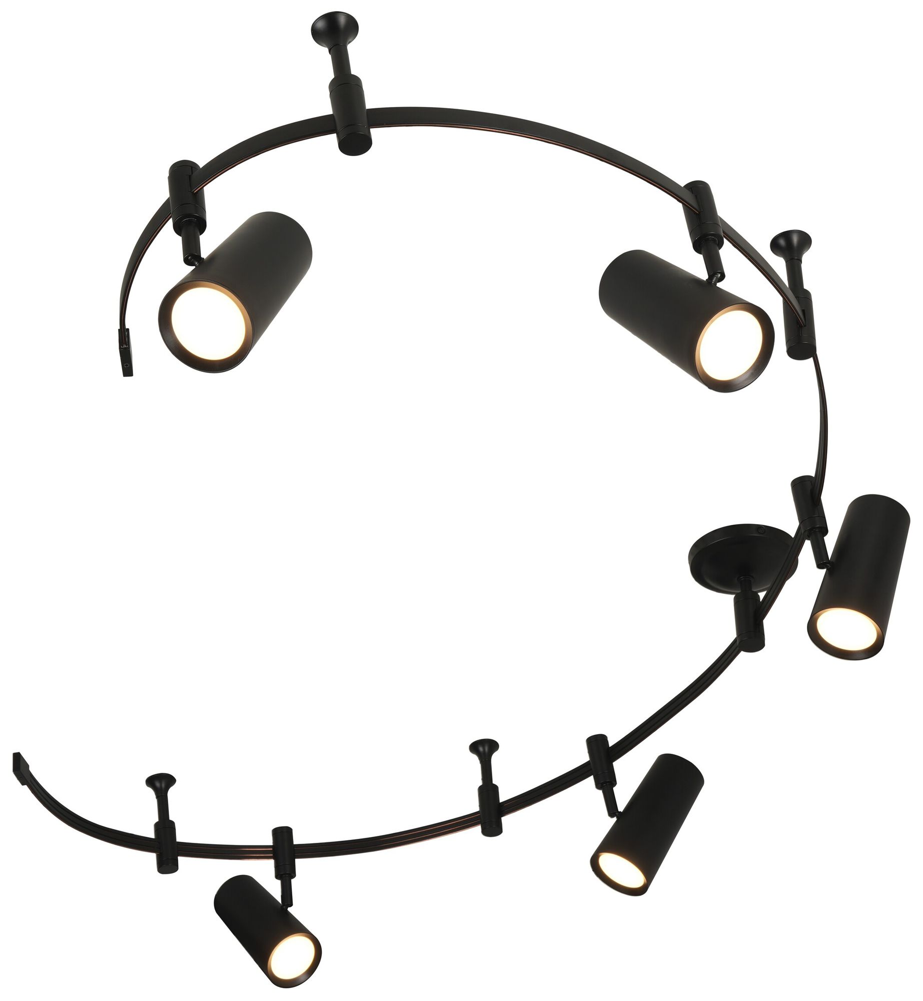 Image 5 Ellipse 96" Wide 5-Light Black LED Flex Track more views