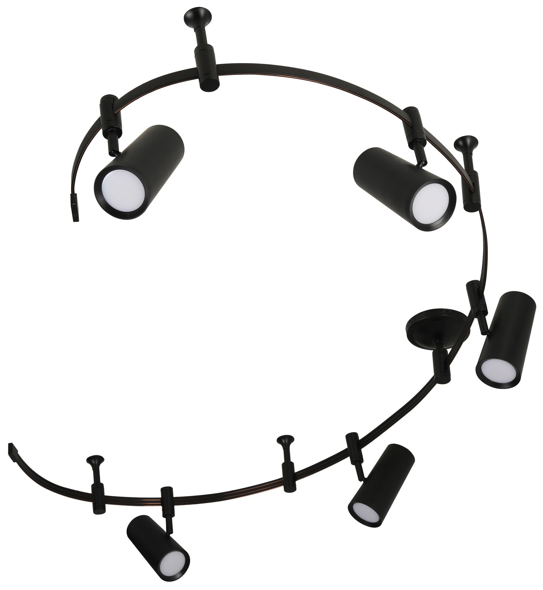 Image 6 Ellipse 96" Wide 5-Light Black LED Flex Track more views