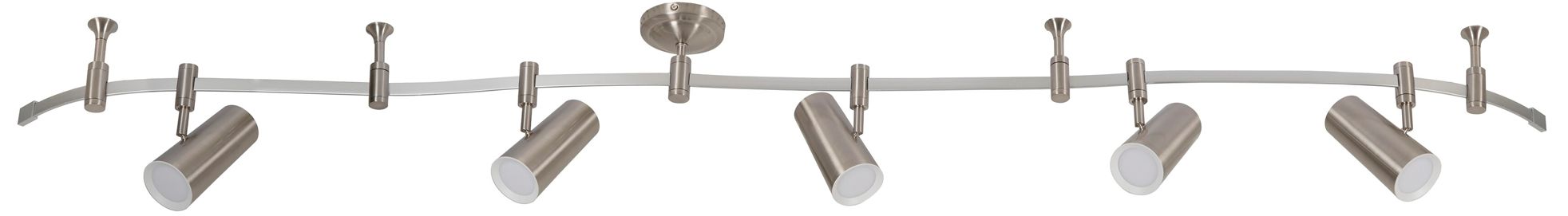 Image 2 Ellipse 96" Wide 5-Light Brushed Nickel LED Flex Track more views
