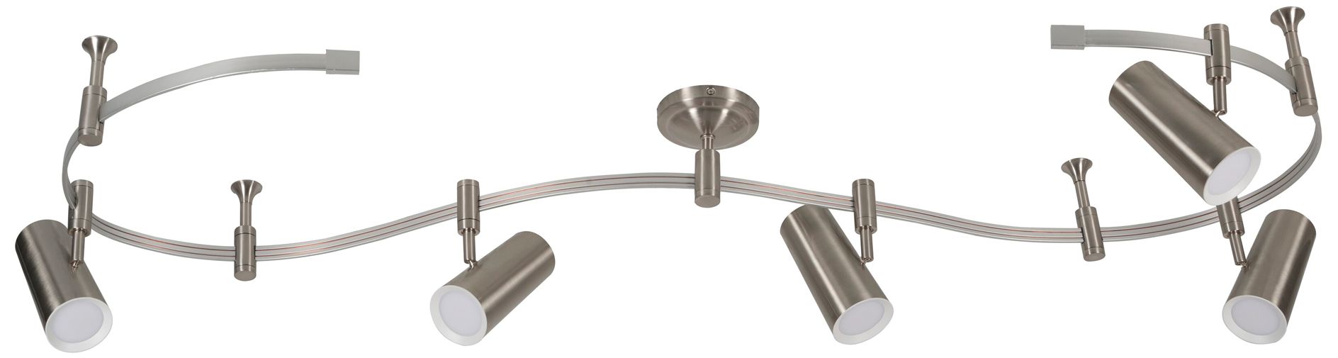 Image 4 Ellipse 96" Wide 5-Light Brushed Nickel LED Flex Track more views